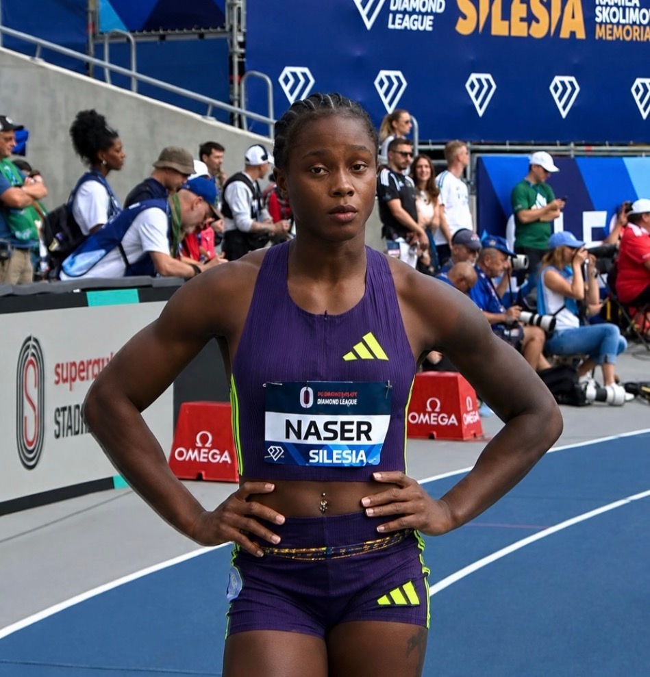 Salwa Eid Naser finishes third in the women's 400m at the Diamond League, recording her best time this season.