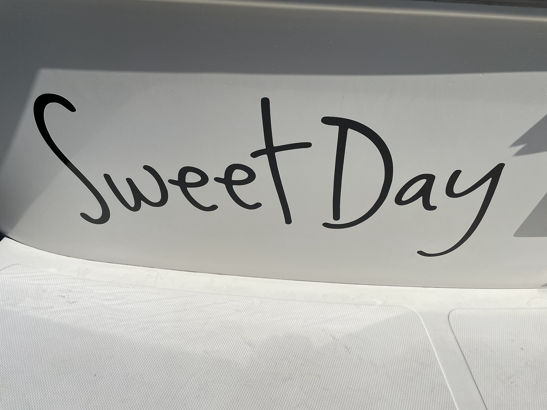 sweet day boat name on great loop trawler camano 31