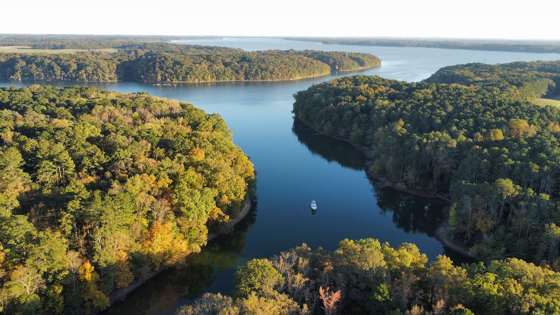 At anchor on the Tennessee River on the Great Loop