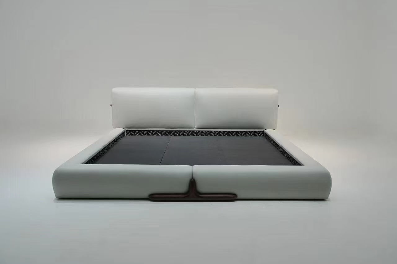 Leather bed custom for hotel project by alexisfurniture