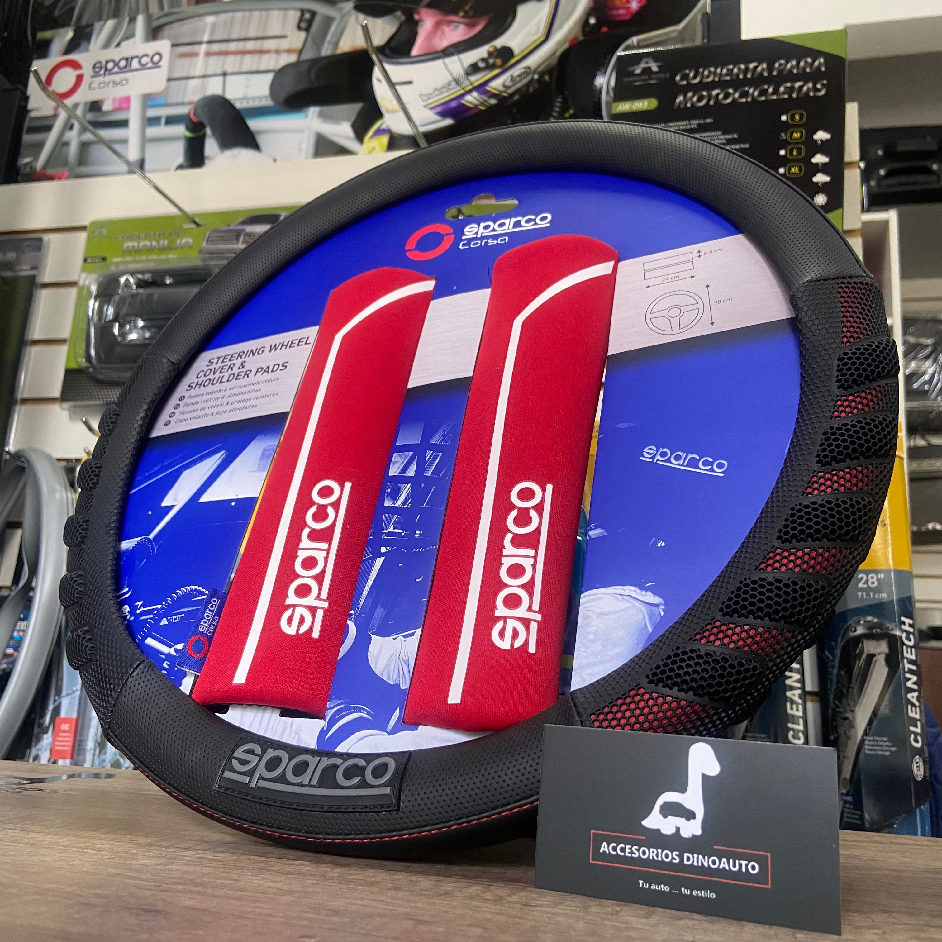 Funda de volante Sparco con almohadillas para cinturón