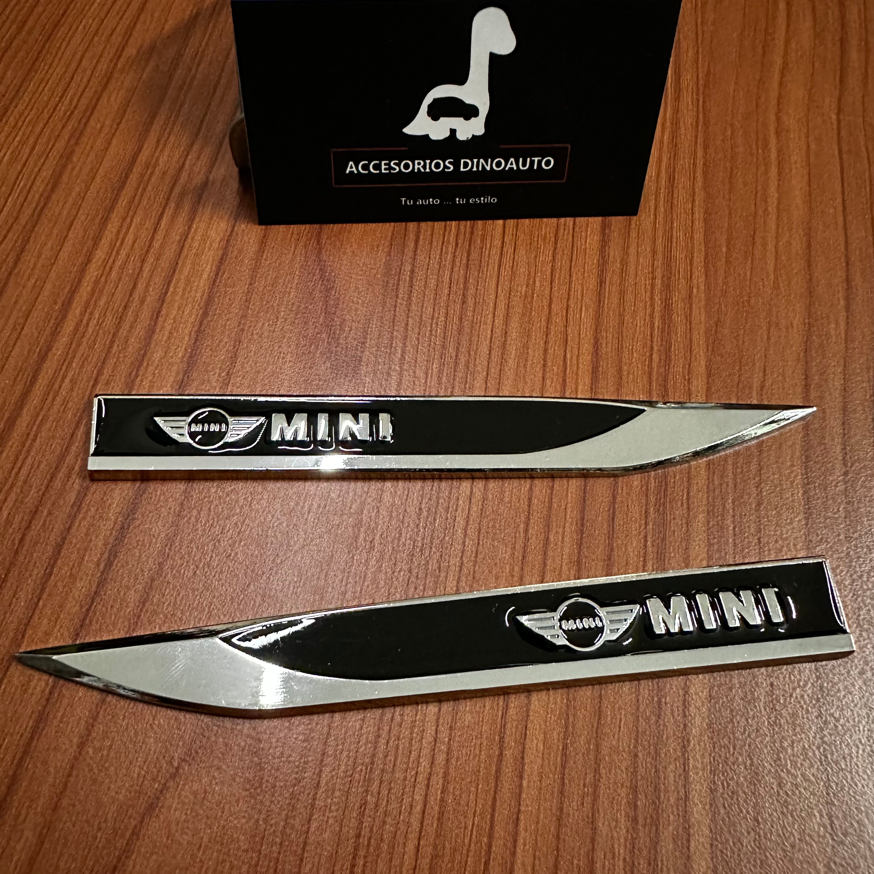 Par de espadillas metálicas de Mini Cooper