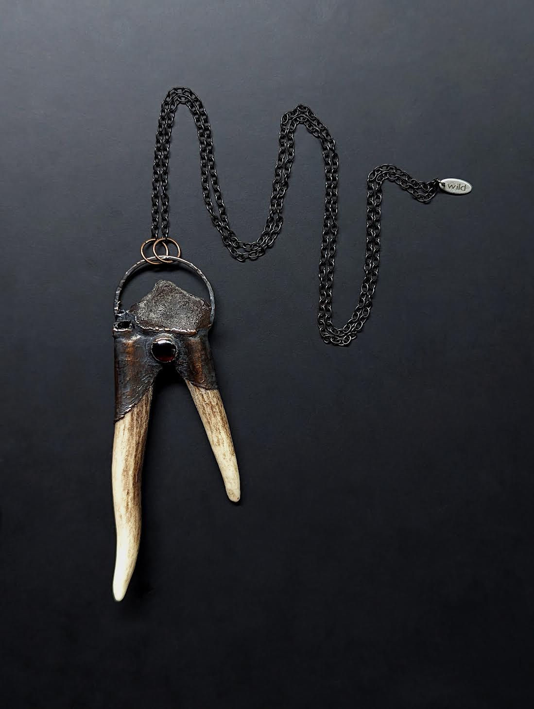 Antler Tine Smokey Quartz Tourmaline Garnet