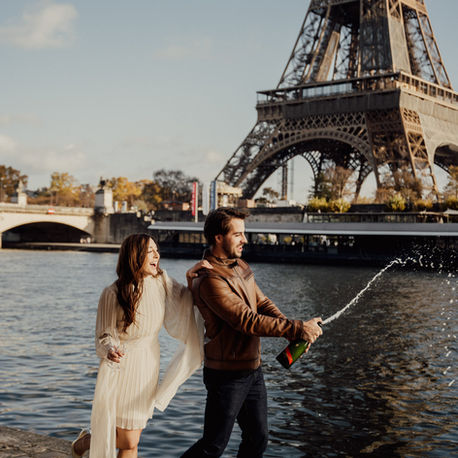 Romantic Sunset Engagement In Paris