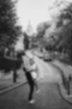 paris honeymoon romantic black and white photo at montmatre in the early morning