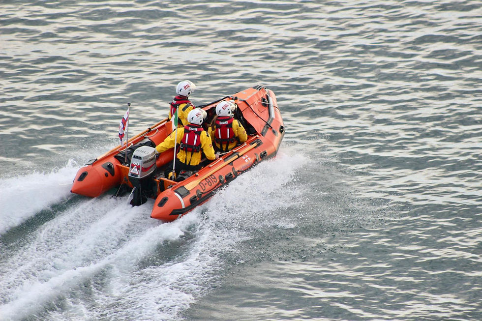 Fethard RNLI D-class Naomh Dubhán underway at sea.