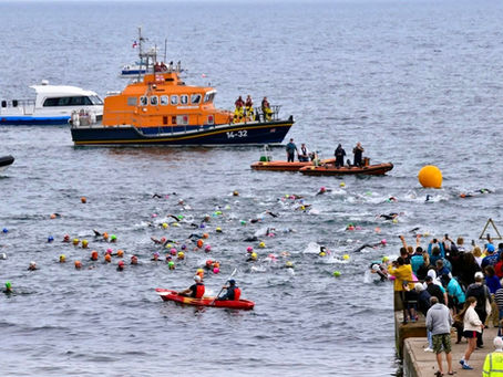 supported the very successful GOAT triathlon competition in Cushendall which say 170 competitors taking to the water.