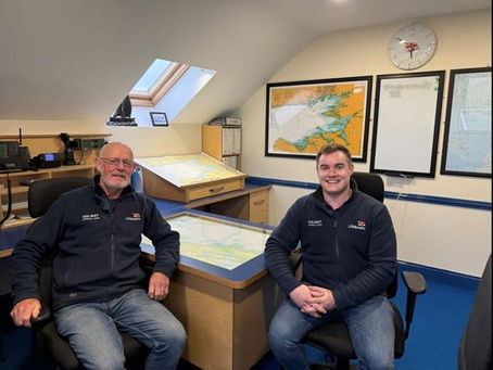 Mike Guilfoyle, Launch Authority and Training Co-ordinator; and Paddy Hennelly, station mechanic and lifeboat crew.
