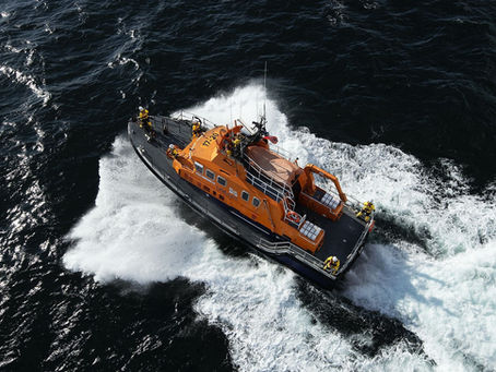 Overhead shot of an all-weather lifeboat picture at sea