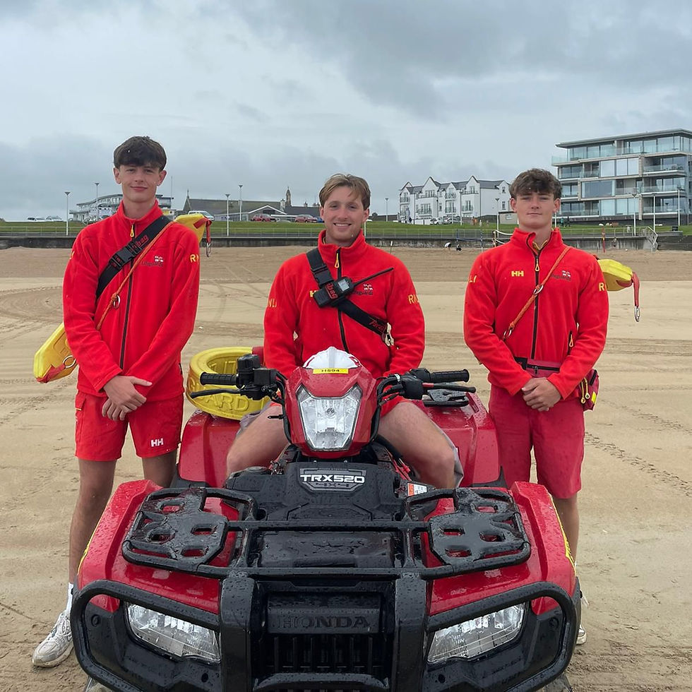 RNLI Lifeguards Oliver, Cameron & Paul. Photo Credit: RNLI/Paul Richmond