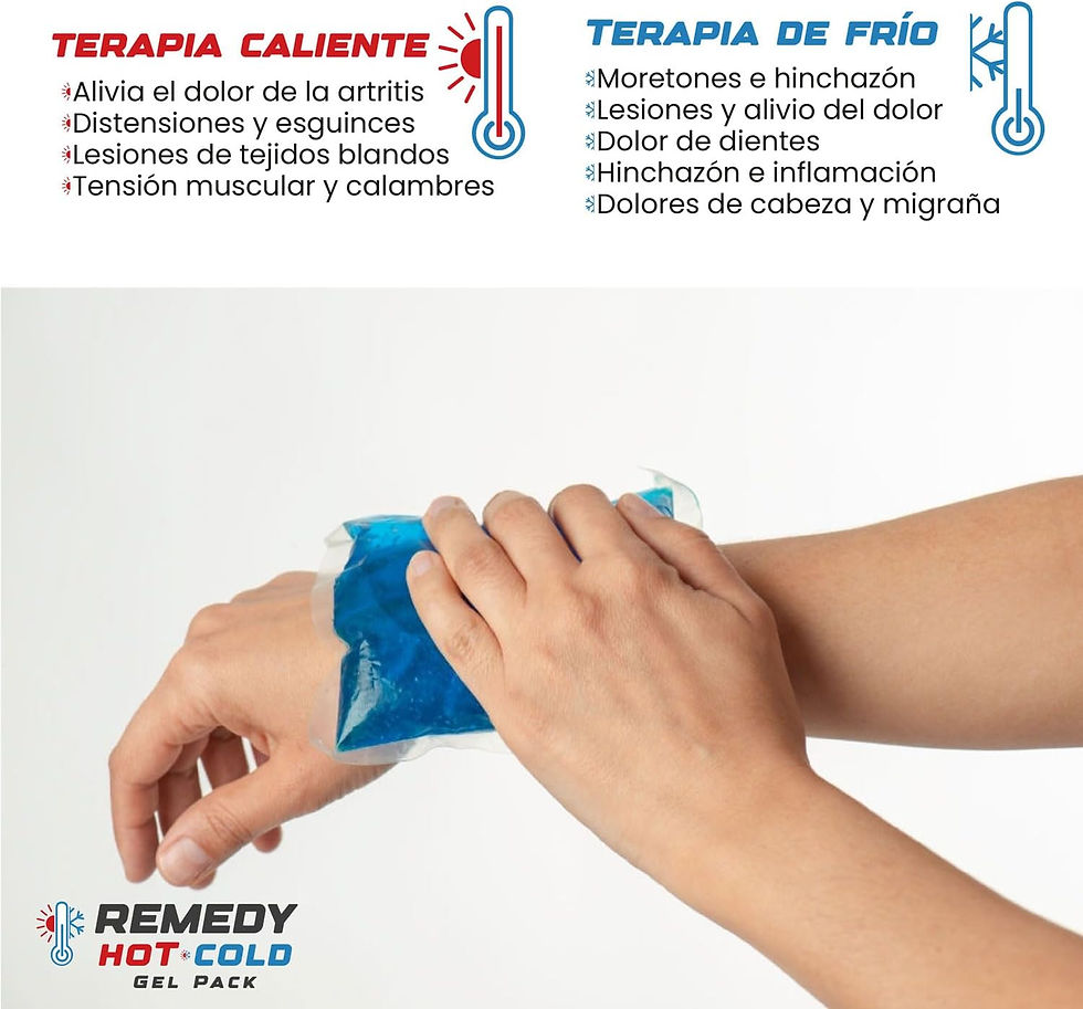 Miniatura: REMEDY Pack 2 Bolsas de Gel para Frío y Calor, 29x12cm. Incluye 1 Funda de Tel
