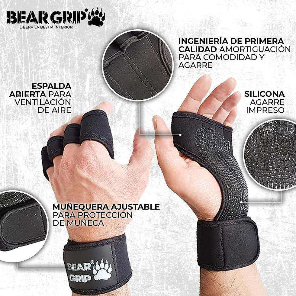 Thumbnail: BEAR GRIP - Guantes de Entrenamiento Abiertos para Crossfit, Culturismo, Calist