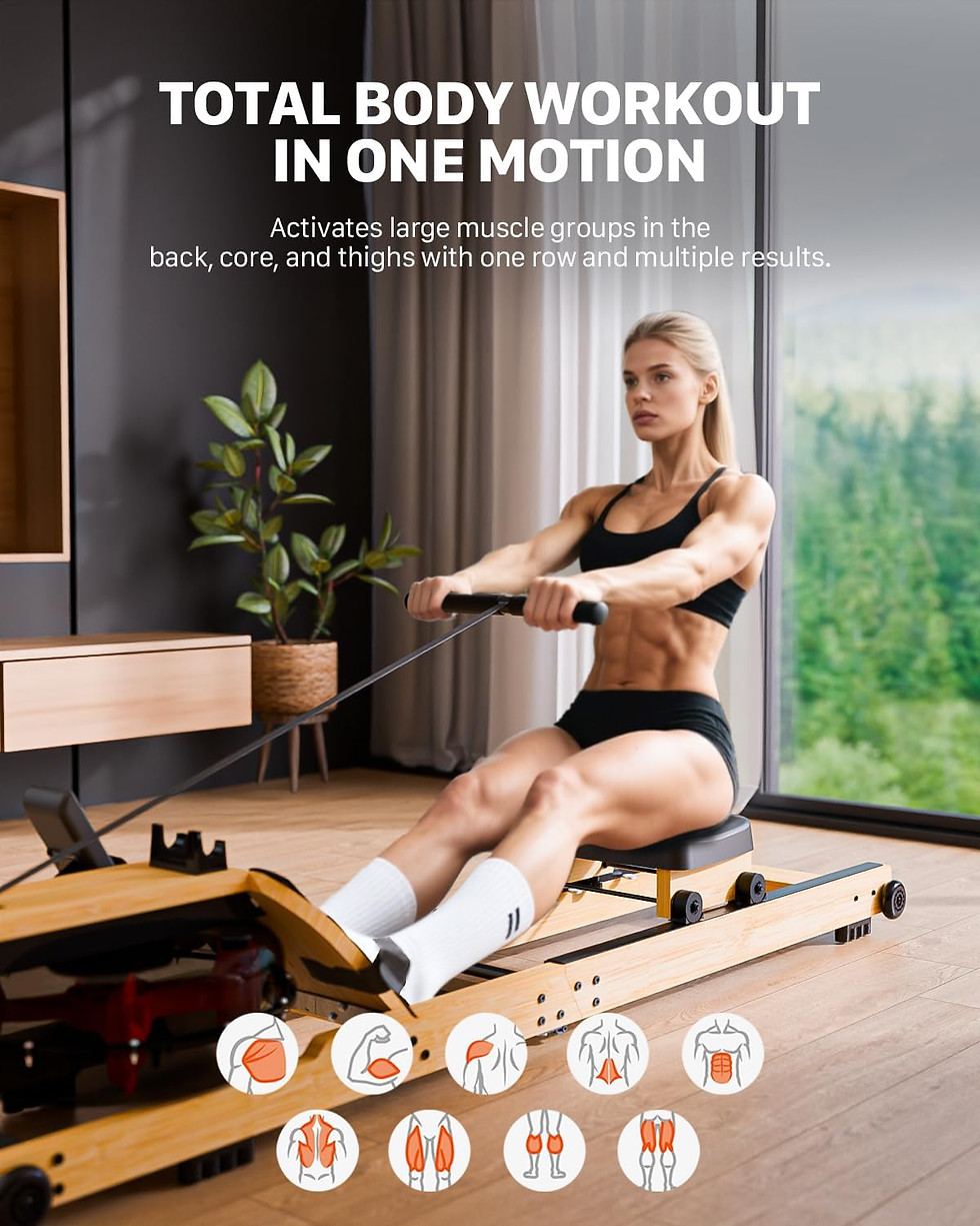 Thumbnail: Water Rowing Machine for Home, Intensive Rowing Experience