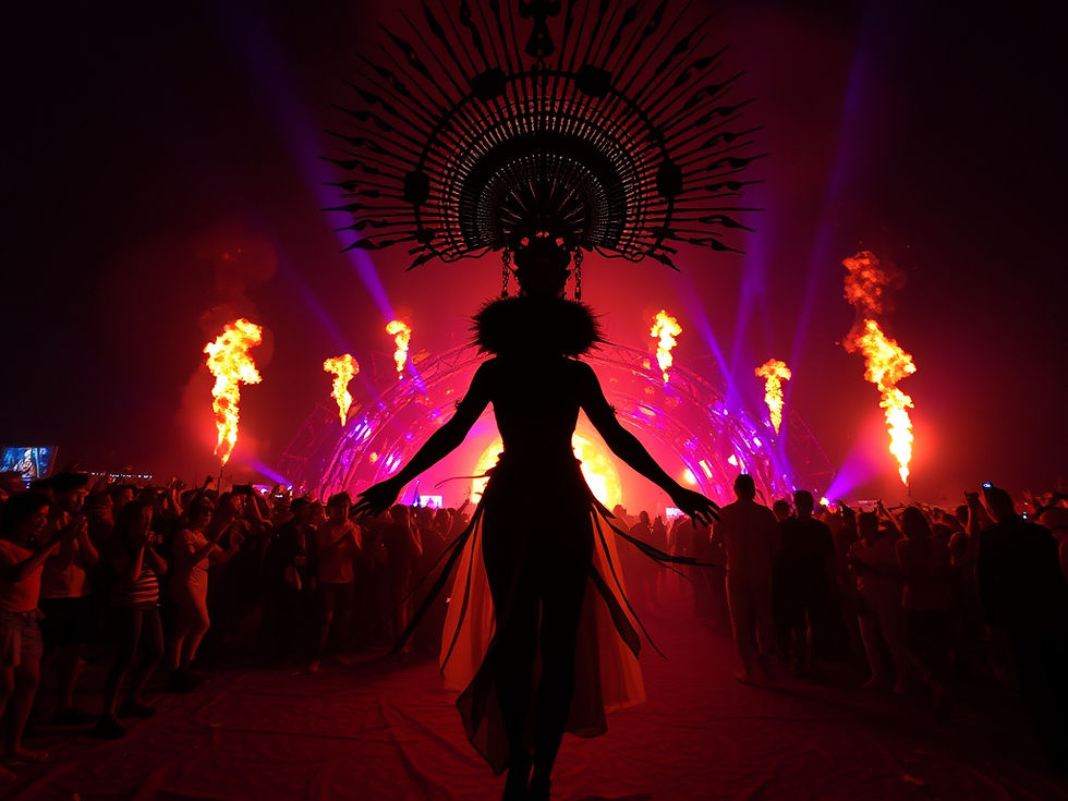 Danse du feu moderne sur les scènes des plus grands festivals