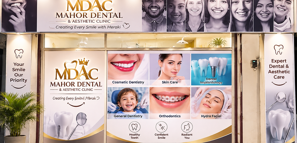 Exterior of Mahor Dental, a dentist in Gokalpur Delhi.