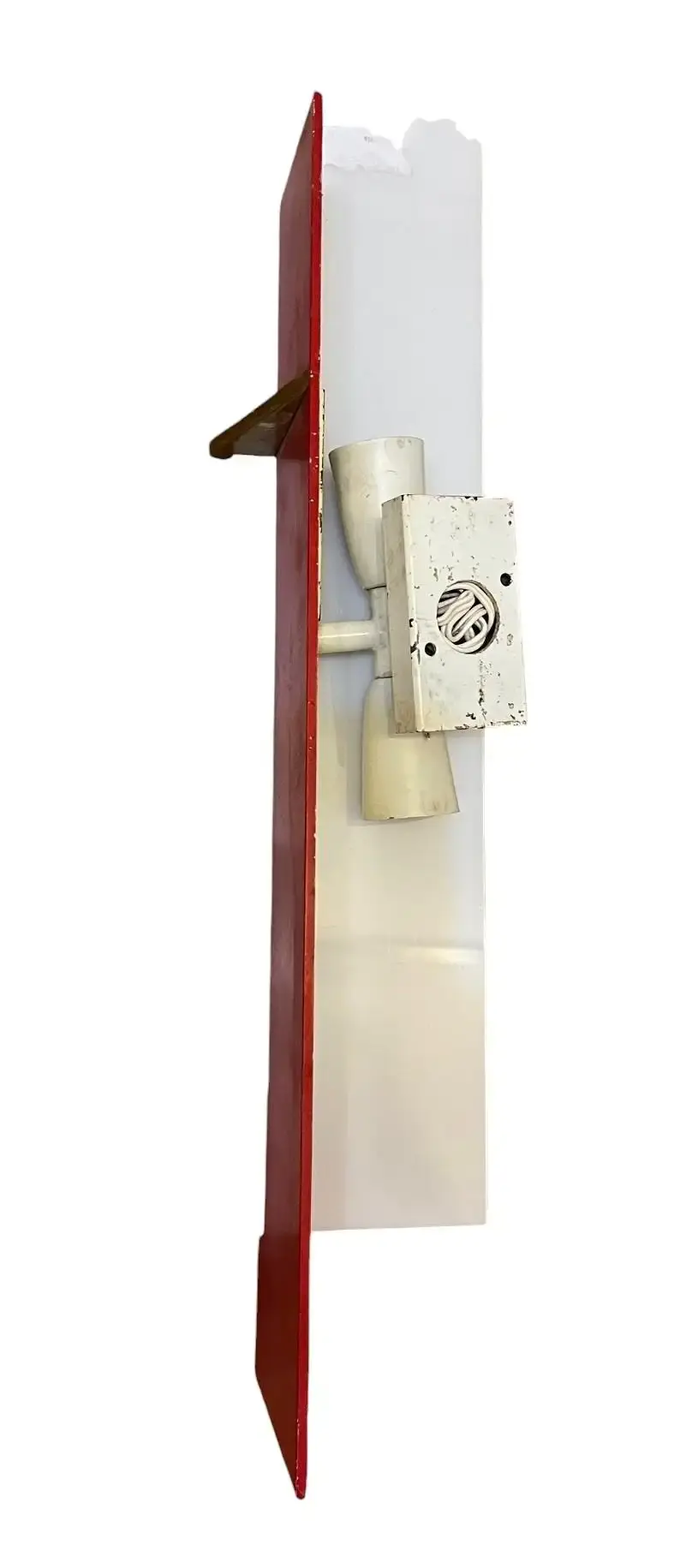 Miniature : Angelo Lelli (1911-1979), paire d'appliques, plexiglas, fer laqué et laiton