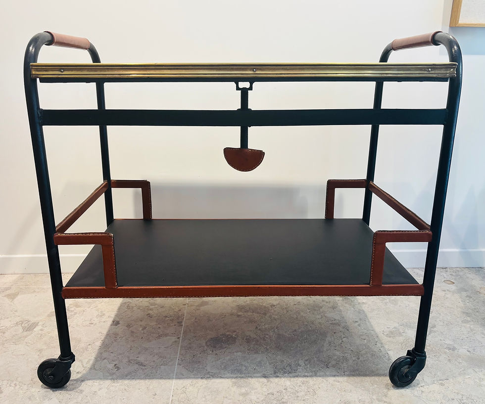 Jacques Adnet (1900-1984), desserte roulante à double plateaux