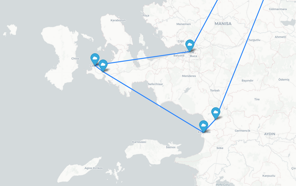 My Travel Route in Izmir