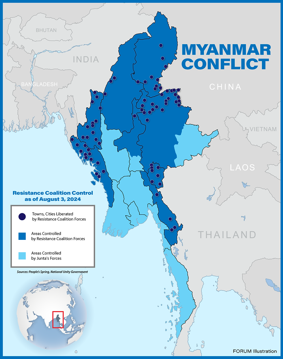 Conflict Map in Myanmar