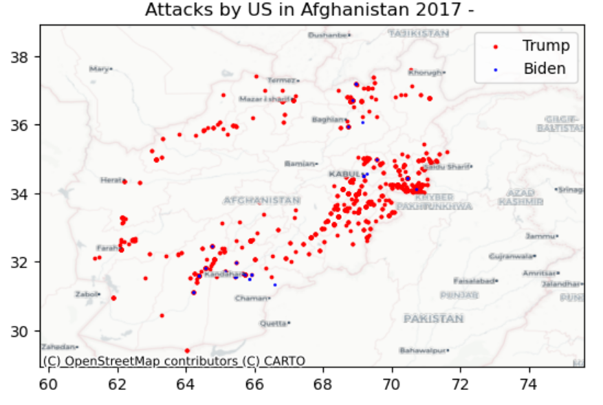 Attacks by US Military in Afghanistan Since 2017
