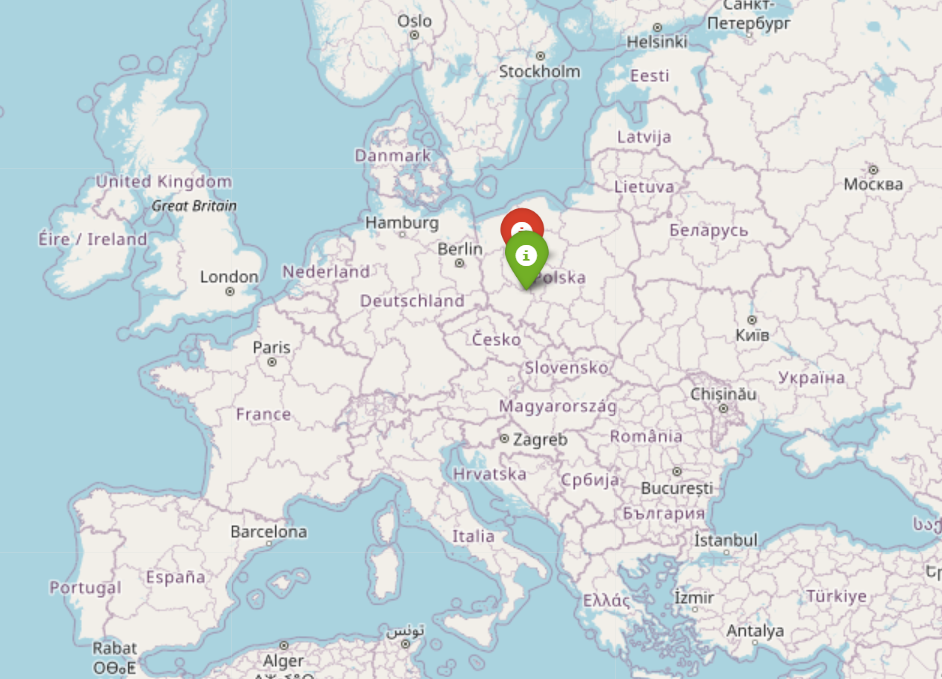 Warthegau (Red) and Silesia (Green)