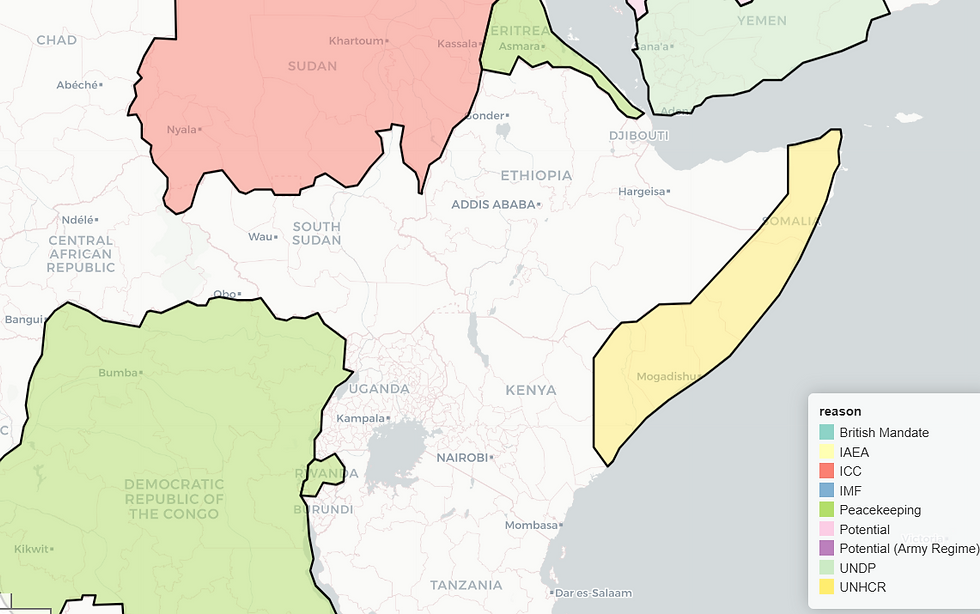 Alliance in East Africa and Location of Each Countries