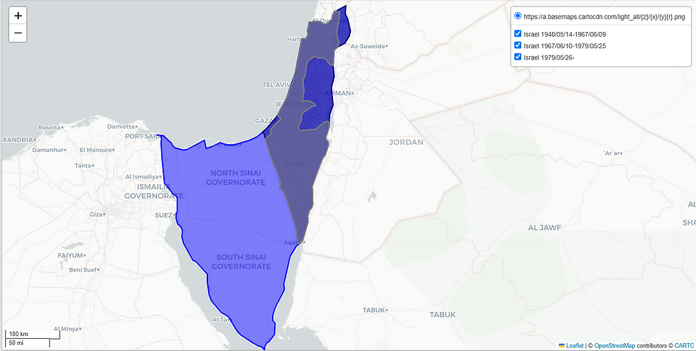 Historical Map of Israel and Oslo Accords