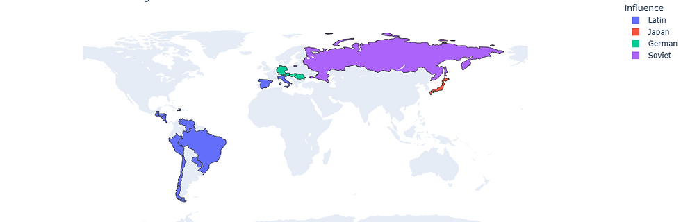 Countries Withdrawn from League of Nations until 1945