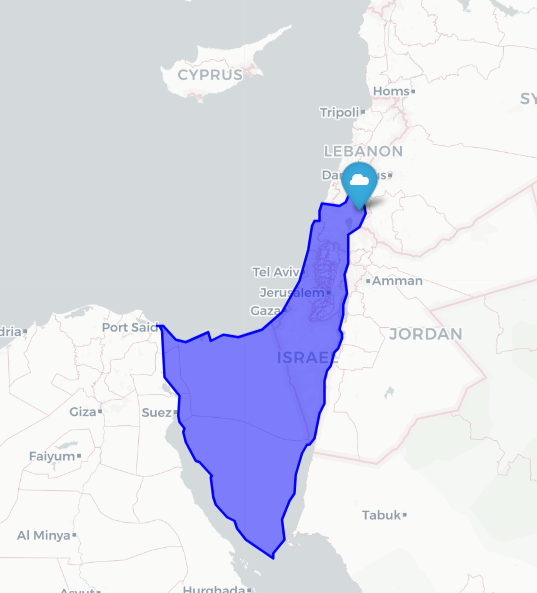 Israeli border (1967-1979) and Golan Heights