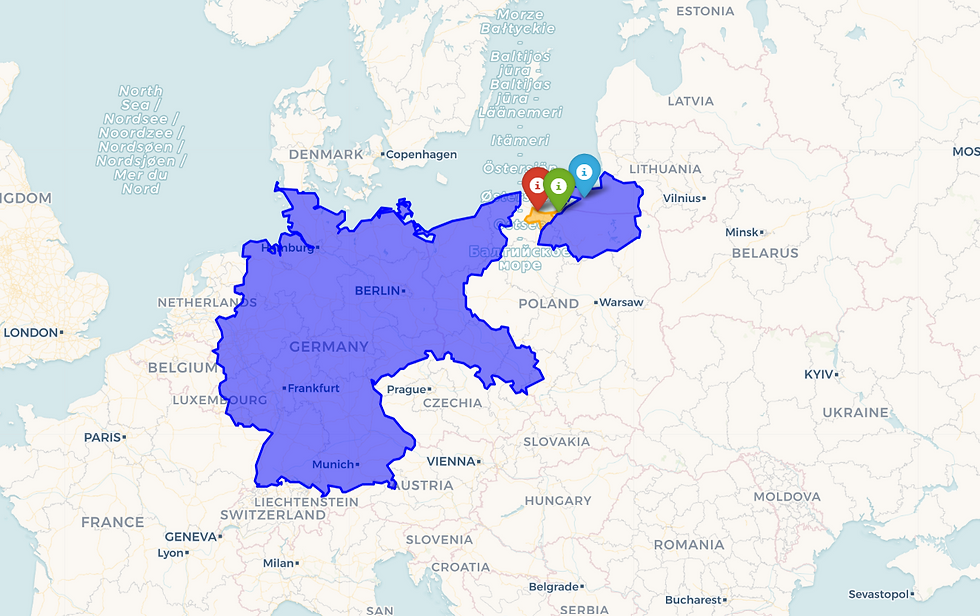 Blue: Germany (1920-38) , Orange: Danzig (1918-38)