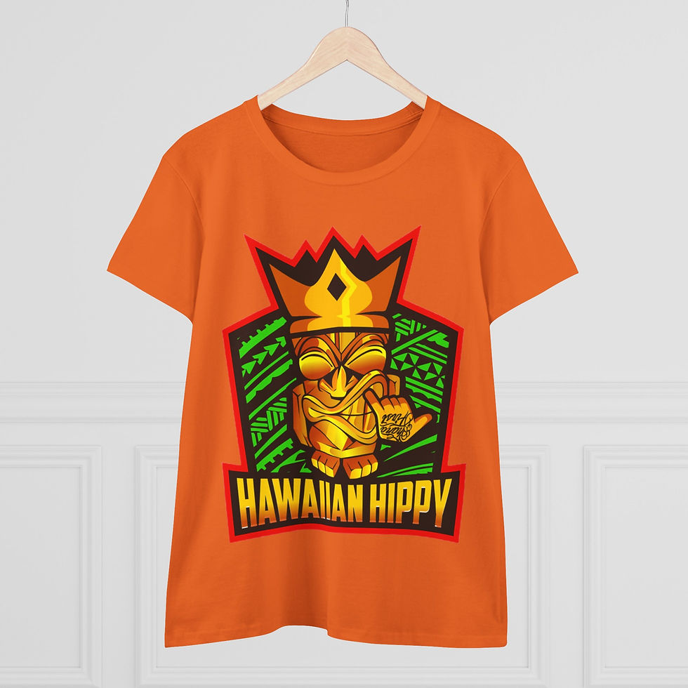Thumbnail: Hawaiian Hippy Cotton Tee, Summer Top, Casual Style, Womens T-Shirt, Tropical