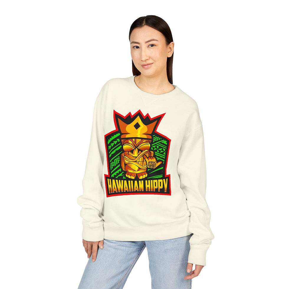 Thumbnail: Hawaiian Hippy Foodie Crewneck Sweatshirt – POPUP Graphic