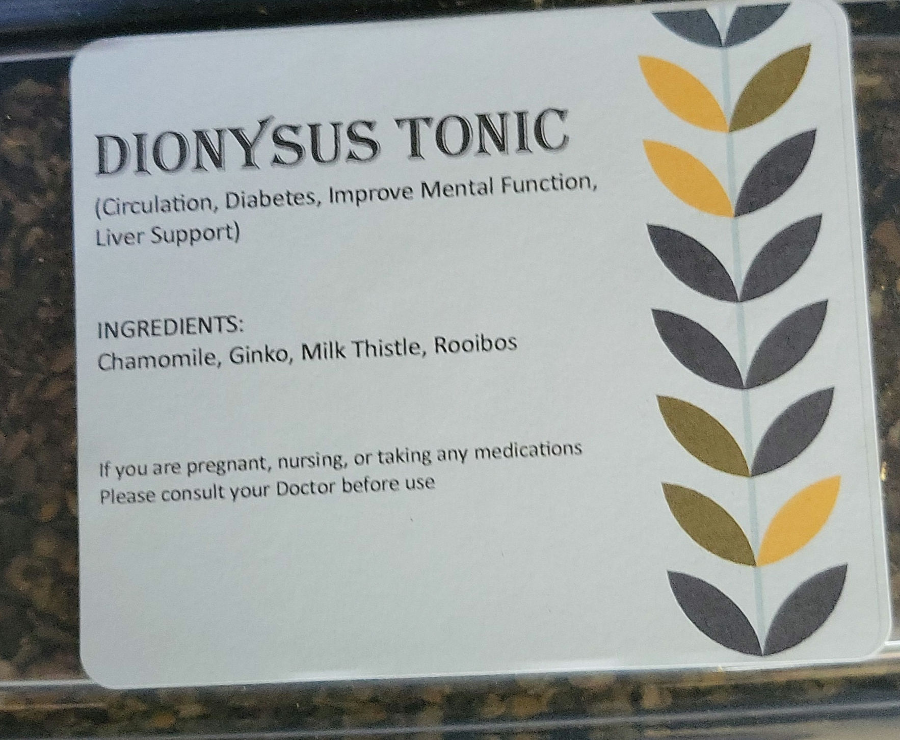 Dionysus Tonic 3oz Herbal Tea Blend