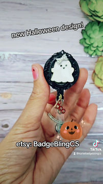 Halloween ghost badge holder