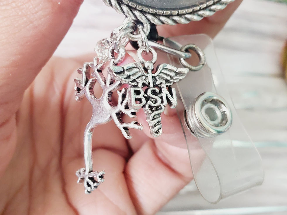Thumbnail: Brain badge holder jewelry Neuro Nurse rehab