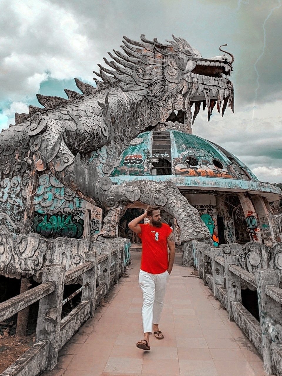 || abandoned water park || hue || Vietnam || abandoned places || thatnomadcouple || team pixel || That Nomadcouple || lightroom || made by google || google india || thatnomadcouple.com || my_fernweh_soul || offbeat_trouvaille || nish || sid || thuy tien lake || water park || ||