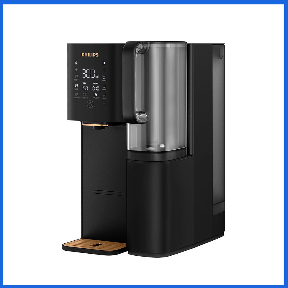 Thumbnail: Philips ADD6920BK RO 純淨飲水機產品照，消光黑機身搭配金屬質感滴水盤，適合現代家居裝修