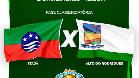 Neste domingo tem duelo na decisivo entre Itajá e Alto do Rodrigues pela copa do vale sub-20