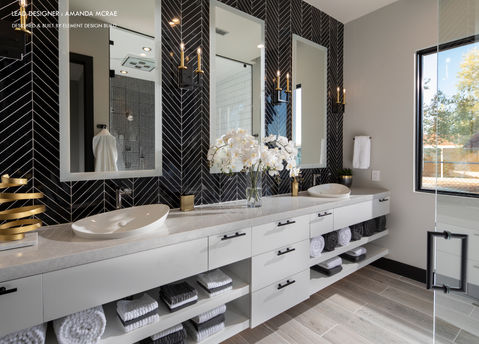 Custom Vanity and Backsplash Feature