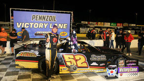Jake Sheridan Dominates OSCAAR Super Late Model feature at Delaware Speedway