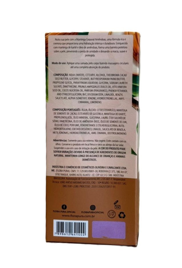 Miniatura: Manteiga Hidratante Amêndoas Flora Pura 60g Nutrição Intensa