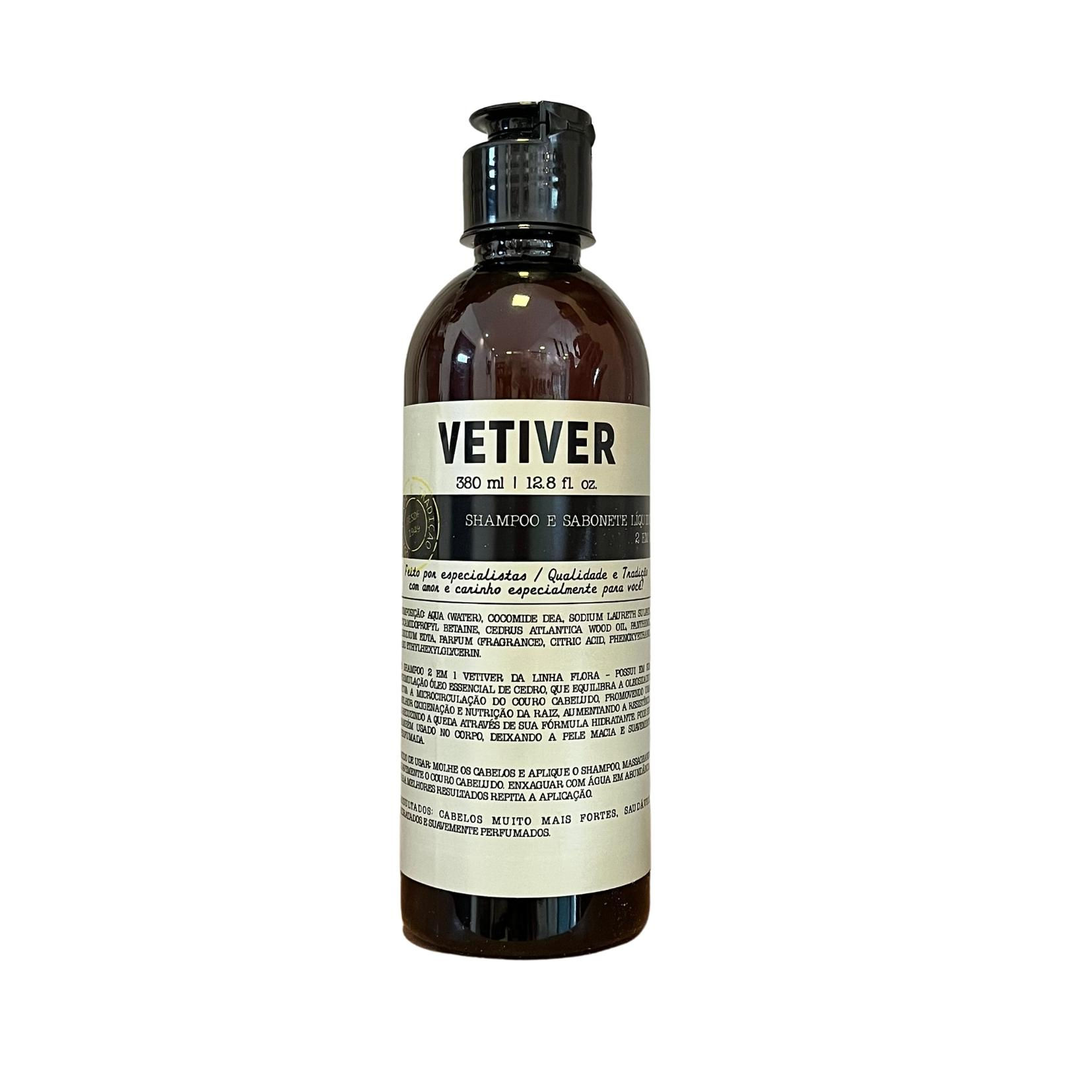 SHAMPOO VETIVER LINHA FLORA-380ML-FLORA PURA