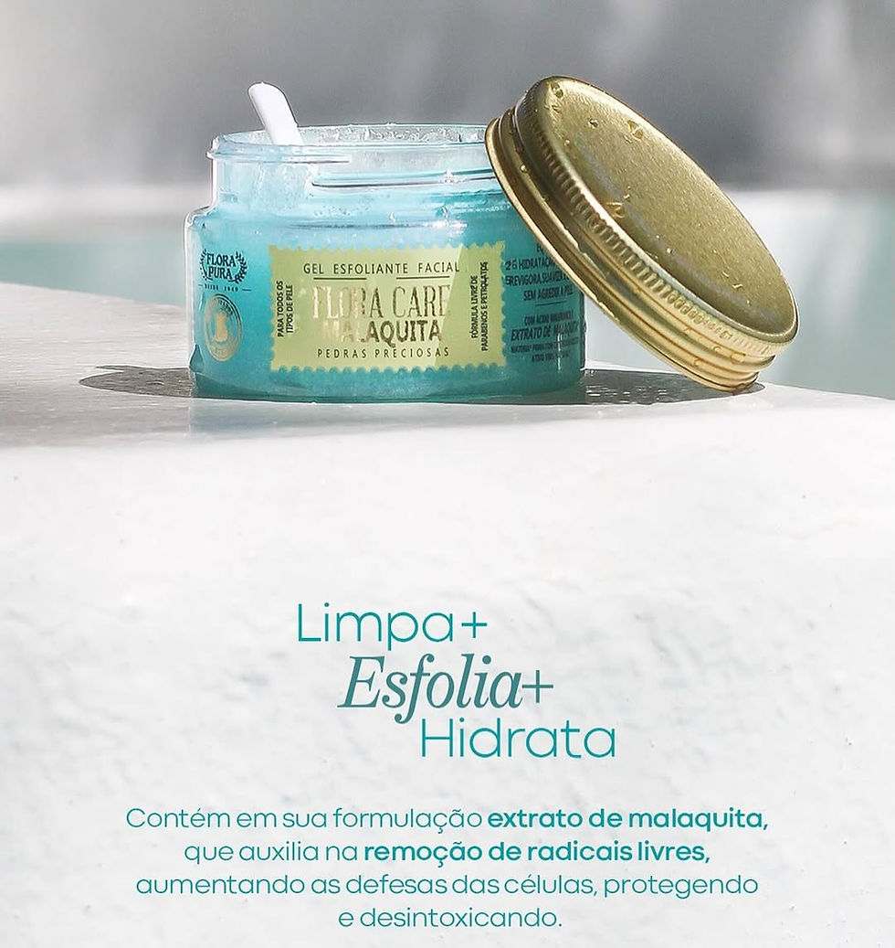 Miniatura: GEL FACIAL ESFOLIANTE FLORA CARE MALAQUITA -100G- FLORA PURA