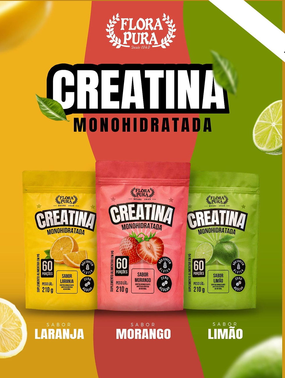 Miniatura: CREATINA MONOHIDRATADA SABOR MORANGO 210G FP