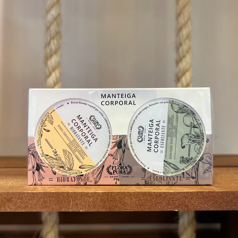 MANTEIGA CORPORAL HIDRATANTE E ESFOLIANTE -140G-FLORA PURA