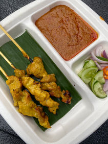 Satays and fried river fish