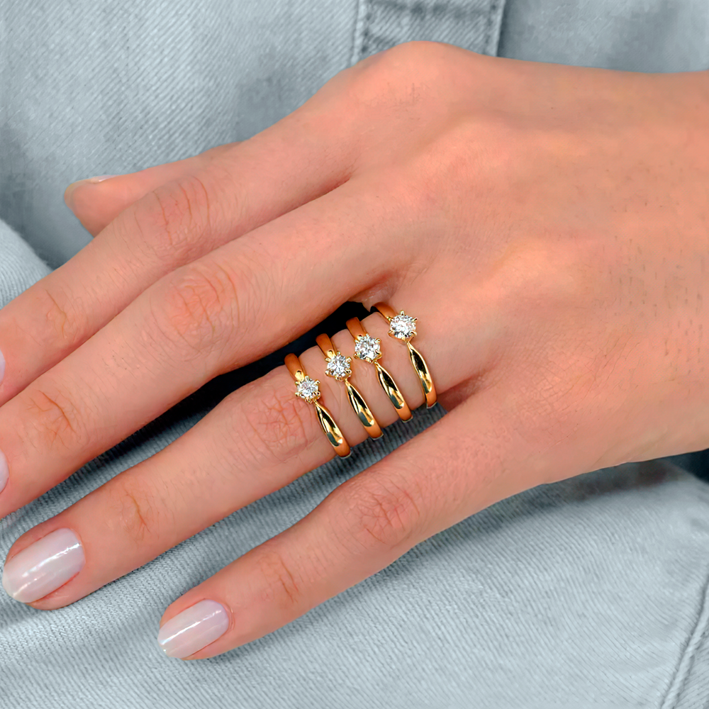 Anillo de compromiso 6 garras