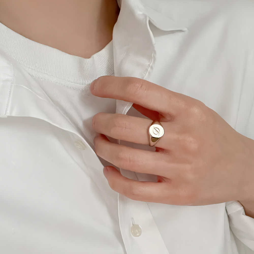 Anillo sello ovalado