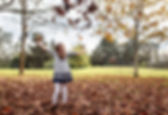 girl dress falling leaves