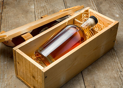 Liquor in a wood box